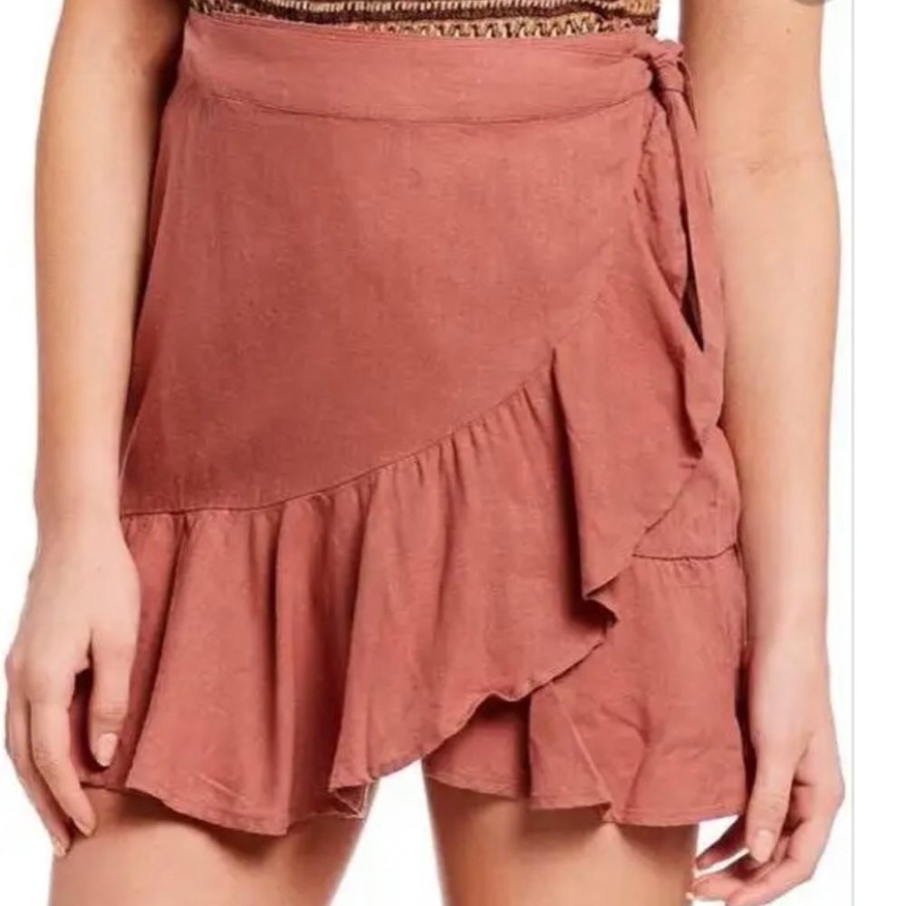 burnt orange free people skirt wrap worn twice